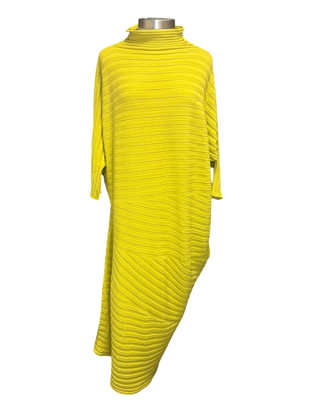 Issey Miyake Ribbed Mock Neck Dress